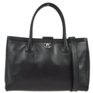 CHANEL Black Calfskin Executive Tote Handbag 172782