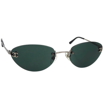 CHANEL Sunglasses Eyewear Black Small Good 173016
