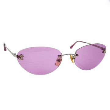 CHANEL Sunglasses Eyewear Purple Small Good 173019