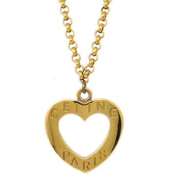 CELINE Heart Gold Chain Pendant Necklace 173078