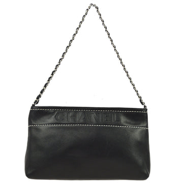 CHANEL Black Lambskin Chain Handbag 182689