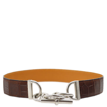HERMES Brown Chaine D'Ancre Waist Belt #65 Small Good 172553