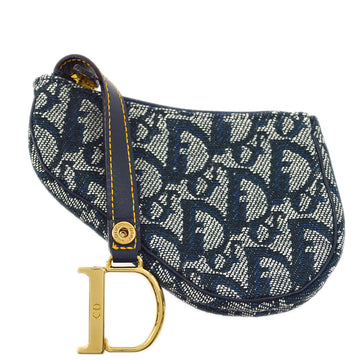 CHRISTIAN DIOR Navy Trotter Saddle Coin Wallet Mini Pouch Bag 172664