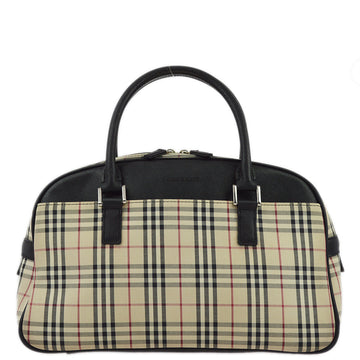 BURBERRY Beige Black  Check Handbag 173012