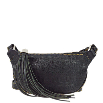 CHANEL Black Calfskin Shoulder Bag 173037