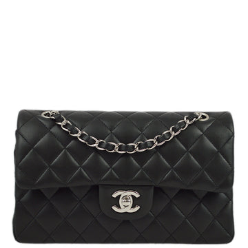 CHANEL Black Lambskin Small Classic Double Flap Shoulder Bag 181904
