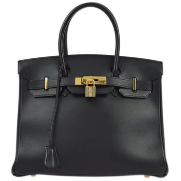 HERMES Black Evercalf Birkin 30 Handbag 182629