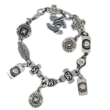 CHANEL Silver Chain Cambon Bracelet 99A 161795