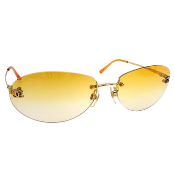 CHANEL Sunglasses Eyewear Orange Small Good 162085