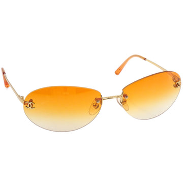 CHANEL Sunglasses Eyewear Orange Small Good 162088