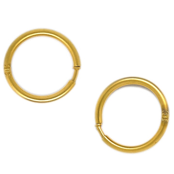 CHANEL Hoop Earrings Clip-On Gold 95A 162289