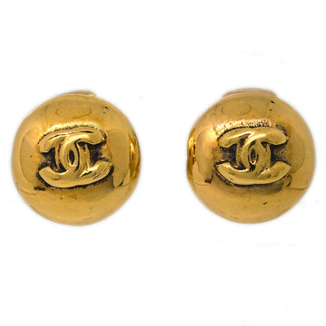 CHANEL Button Earrings Clip-On Gold 2308 162309
