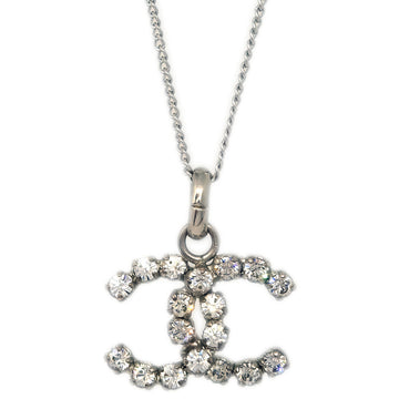 CHANEL Silver Necklace Pendant Rhinestone 00A 162310