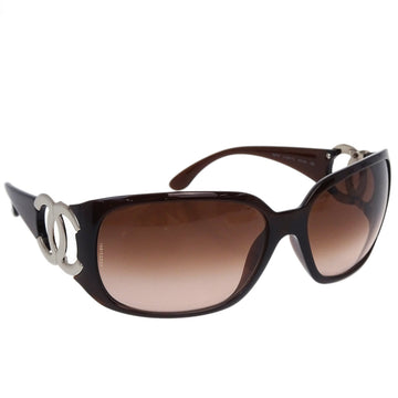 CHANEL Sunglasses Eyewear Brown Small Good 172414