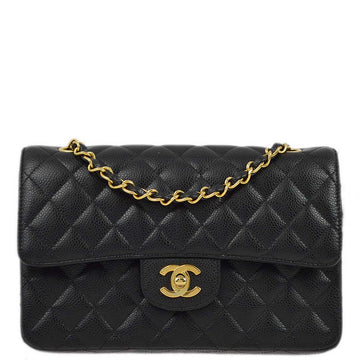 CHANEL Black Caviar Small Classic Double Flap Shoulder Bag 172573