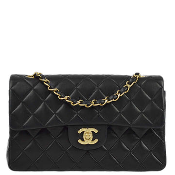 CHANEL Black Lambskin Small Classic Double Flap Shoulder Bag 172799