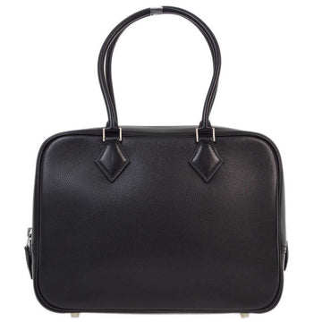HERMES Black Evergrain Plume 28 Handbag 172870