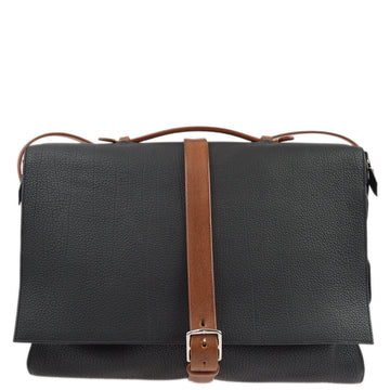 HERMES Black Fjord Etriviere 2way Suitcase Handbag 173175