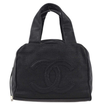 CHANEL Black Caviar Perforated Handbag 173186