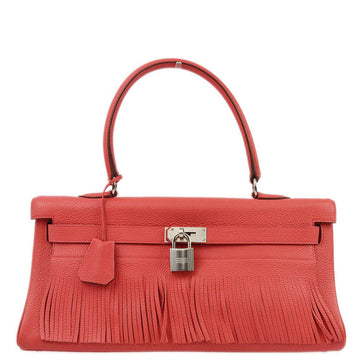 HERMES Bougainvillea Taurillon Clemence Shoulder Kelly Fringe 192499