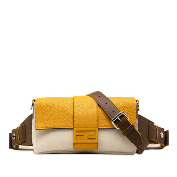 FENDI Zucca Canvas and Leather Convertible Baguette