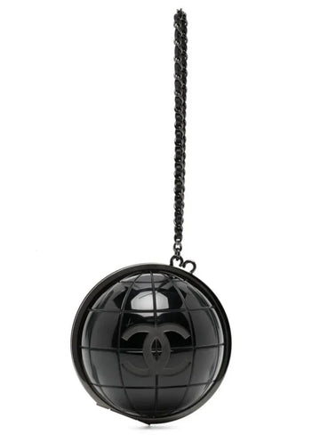 Black Globe Minaudiere Clutch