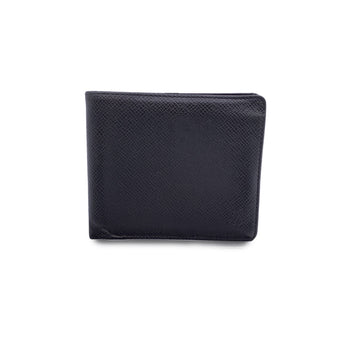 LOUIS VUITTON Black Taiga Leather Cards And Bill Bifold Wallet