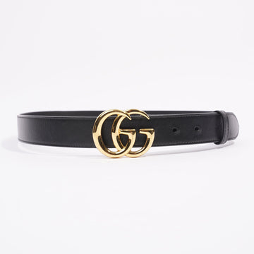 Gucci Womens Marmont Skinny Belt Black / Gold 85-34