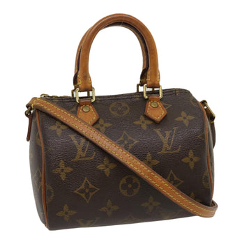 LOUIS VUITTON Monogram Nano Speedy Shoulder Bag 2way M61252 LV Auth 29825