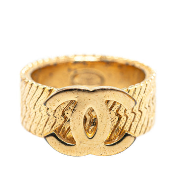 CHANEL Gold Plated CC Ring Costume Ring