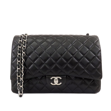 CHANEL Maxi Classic Lambskin Double Flap Shoulder Bag