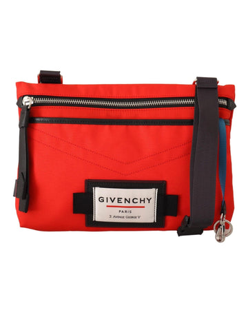 Givenchy Men's Red Polyamide Downtown Flat Crossbody Bag