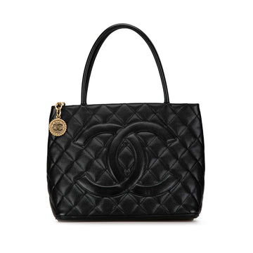 CHANEL Caviar Medallion Tote Black