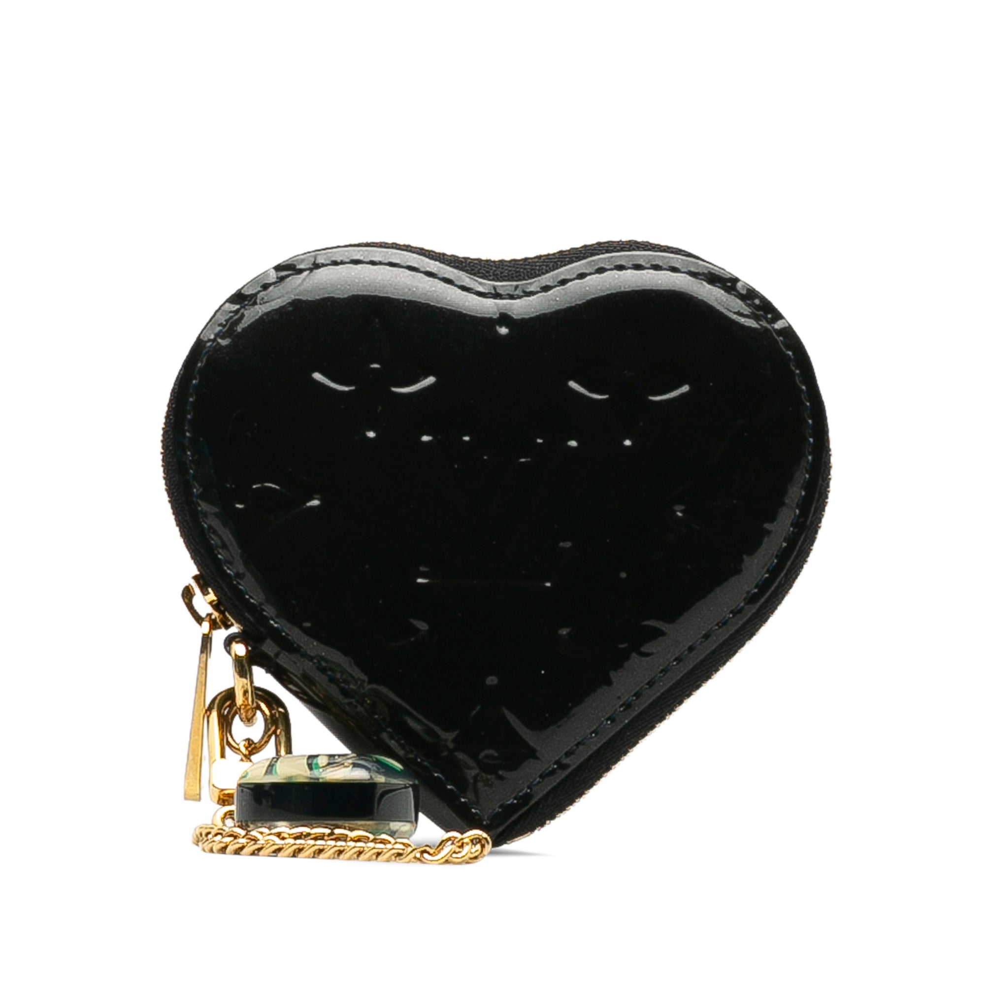 LOUIS VUITTON Monogram Vernis Heart Coin Purse Coin Pouch