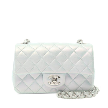 CHANEL Mini Rectangular Classic Iridescent Lambskin Single Flap Crossbody Bag