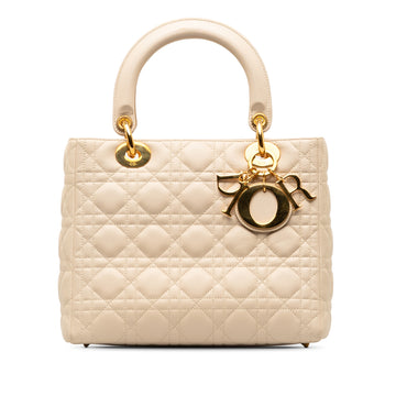 DIORMedium Lambskin Cannage Lady  Satchel