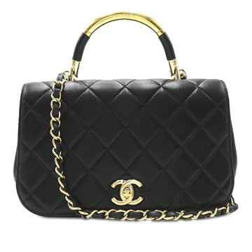 CHANEL Small Quilted Lambskin Carry Chic Flap Satchel