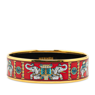 Hermes Torana Elephant Wide Enamel Bangle GM Costume Bracelet