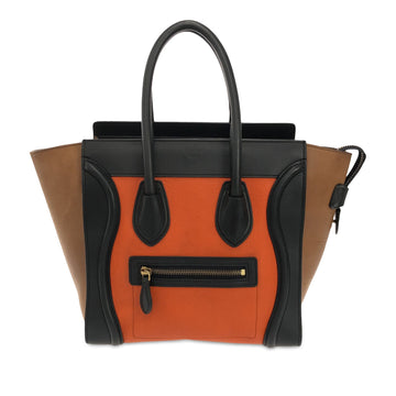 CELINE Micro Tricolor Luggage Tote Handbag