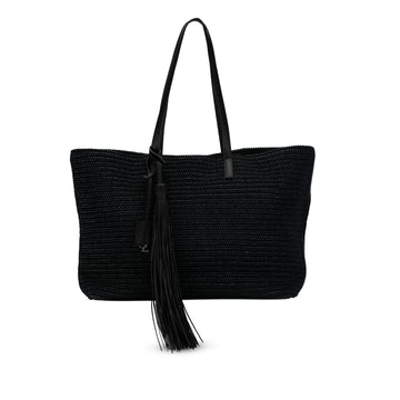 SAINT LAURENT Raffia Tassel Tote Tote Bag