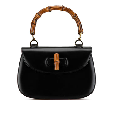 GUCCI Calfskin Bamboo Night Satchel