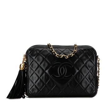 CHANEL CC Quilted Lambskin Tassel Camera Bag