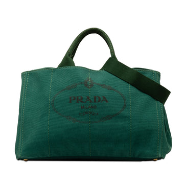 PRADA Large Canapa Logo Satchel