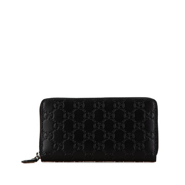 GUCCIssima Zip Around Leather Wallet Long Wallets