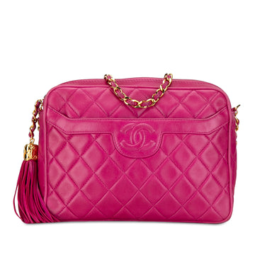 CHANEL CC Quilted Lambskin Tassel Crossbody Crossbody Bag