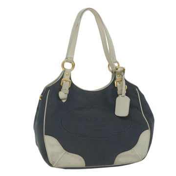 PRADA Tote Bag Canvas Navy Auth 61635