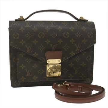 LOUIS VUITTON Monogram Monceau 28 Hand Bag 2way M51185 LV Auth 61783