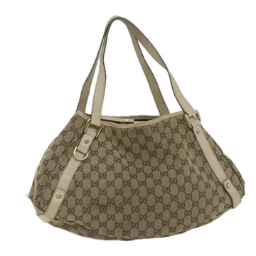 GUCCI GG Canvas Tote Bag Beige 130736 Auth 61847