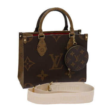 LOUIS VUITTON Monogram Reverse On The Go PM Hand Bag M46373 LV Auth 62894S