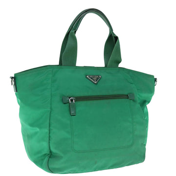 PRADA Hand Bag Nylon 2way Green Auth 63191